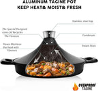 Non-Stick Frying Pan/Skillet 11", 3QT Tagine Pan,Cast Aluminum Pans with Lid, Stove/Oven-to-Table Cookware, Dishwasher Safe& Compatible with All Stovetops（Black）