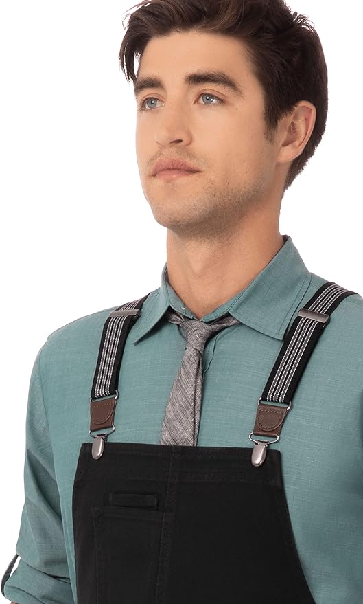 Chef Works Unisex Berkeley Bib Apron, Jet Black, One Size