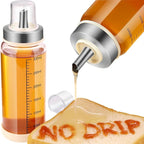 Honey Dispenser No Drip, Maple Syrup Dispenser, Olecranon design, automatic reflux，Honey Jar with Stand, Beautiful Bottle Pot, Perfect Honey Container(10 oz×pack 2)