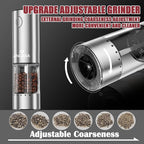 [Upgraded Larger Capacity] Electric Salt and Pepper Grinder Set with USB Charging Base, 95ml Large Capacity, Adjustable Coarseness,Stainless Steel Automatic Pepper Mill (Upgraded Adjustment-B)