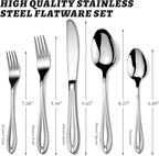 TIVOLI Silverware Set for 4, 20 Piece Heavy Duty Stainless Steel Flatware Utensils Cutlery Set Including Steak Knife Fork and Spoon, Dishwasher Safe, Gift Package for Wedding Housewarming (Silver)