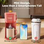 Single Serve One Cup Coffee Maker, for K Cups and Grounds, Mini Coffee Maker with Portable Handle, 6 to 12 Oz Brew Size, for Travel, Camping, Office, RV and Dorm, 120V, Salmon Pink