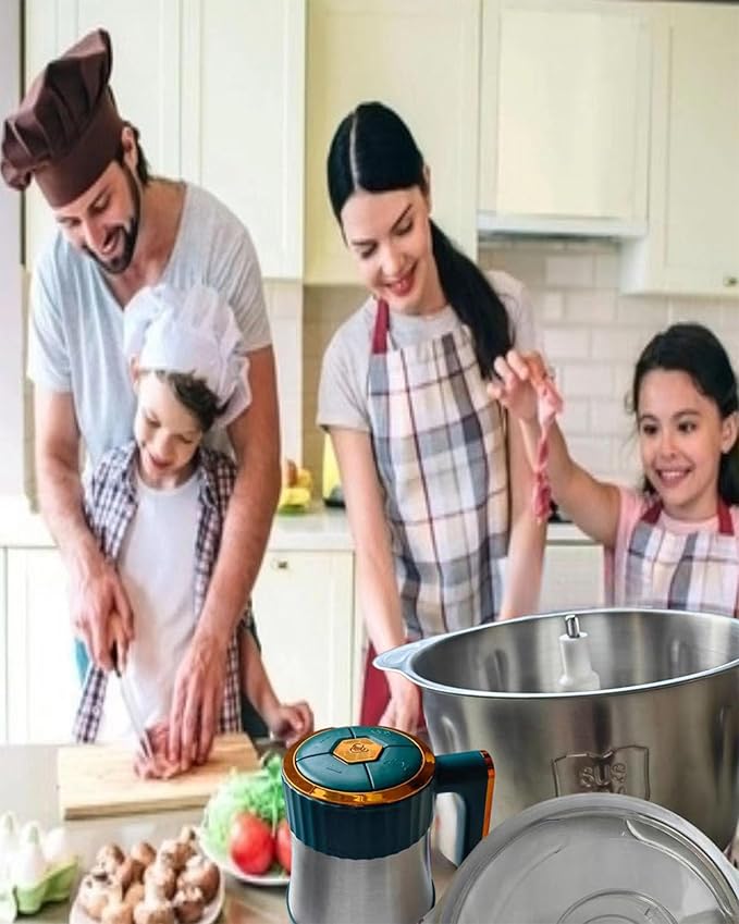 5L Electric Meat Grinder, Stainless Steel Dough Machine, 500w Strong Food Processing Machine, 5-Speed Mode, Used For Dough Stirring, Onion, Meat, Nuts, Fruits, Garlic, Vegetables