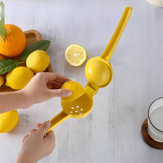 2 Pcs Lemon Squeezer Hand Press Aluminum Alloy Lime Squeezer Manual Citrus Juicer Multipurpose Lime Juicer for Kitchen Bar Restaurant