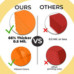 Exquisite 66% Thicker Premium Plastic Table Cloth Rectangle Table Cover 0.5 Mil 6 Pack Orange Table Cloth 54 Inch x 108 Inch Disposable Tablecloth Won't Tear Easily Like Cheap Thin Brands