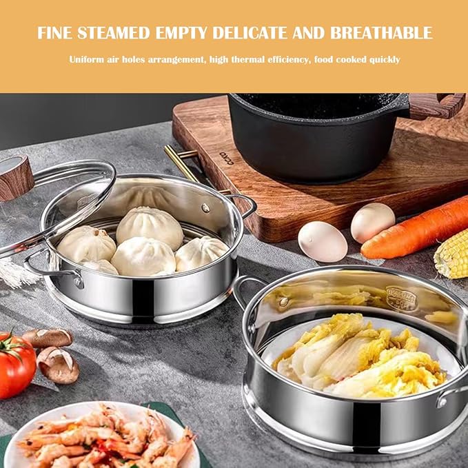 Stainless Steel Steamer Pot 7.8 Inches Round Cooking Rack Food Steamer Basket Insert for Kitchen Dim Sum Dumplings Bun(20cm)