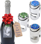Millefiori Glass Champagne Stopper – With an Airtight Seal Protects Sparkling Wine, Prosecco, and Cava CO2 & Taste – Hanging Box for Champagne Gifts by Evan James Designs, Dark Green