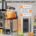 12L Commercial Slush Machine - Stainless Steel Slushie maker Frozen Drink Machine Commerical for Smoothies, Margaritas, Cocktails, Juices & Alcohol Beverages - Ideal for Bars, Cafés & Restaurants