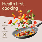 Pots and Pans Set, 22-Piece Non Stick Cookware & Bakeware Sets with Plaid Pattern, Stackable Design, Dishwasher Safe, Stain-resistant, Oven & All-Stove Safe, Tempered Glass Lid, Black