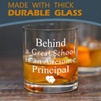 kunlisa Principal Gifts Whiskey Glasses, Principal Appreciation Gifts for Women Men, 10 oz Drinking Rocks Glasses for Women Men Whisky Cocktail Scotch Bourbon Liquor
