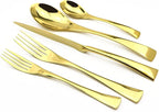 20-Piece 18/10 Stainless Steel Gold Flatware Set, Serive for 4