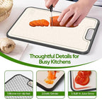 Titanium Cutting Board, Double Sided Medical-grade, Pure Titanium/Wheat straw PP Large Chopping Boards with Juice Groove Cutting Pads for Meat, Vegetables and Fruits