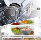 12 Pcs Unbreakable Rice Bowls Set, 26 Oz Wheat Straw Bowls Set, Microwave & Dishwasher Safe Bowl for Kitchen, Reusable Plastic Bowl for Soup, Salad and Snack, BPA Free, White Gray