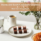 Jassceram 10.5 Inch White Dinner Plates Set of 6, Ceramic Round Plates for Kitchen or Restaurant, Salad Plates Modern Dish Set - Microwave, Oven and Dishwasher Safe, Scratch Resistant and Lead-free