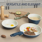 8PCS Ceramic Cookware,Nonstick Pan, Removable Handle Ceramic Pots and Pans Set, Stackable Set, Nonstick Pan Pots and Pans Set Non Stick pot(Blue)