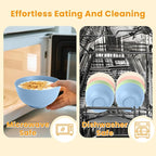 Homienly Wheat Straw Bowls, Unbreakable Cereal Bowls Microwave Safe, 8 PCS Lightweight Stackable Snack & Soup Bowls for Kitchen, Camping, Party, Dishwasher Safe Plastic Bowl Alternative (Light, 26oz)