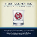Heritage Pewter Oklahoma Double Old Fashion | Double Rocks Glass 14 OZ for Liquor | Expertly Crafted Pewter Glass