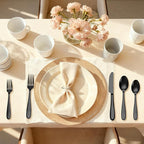 40-Piece Black Silverware Set, Flatware Set for 8, Food-Grade Stainless Steel Tableware Cutlery Set, Mirror Finished Utensil Sets for Home Restaurant, Forks Spoons and Knives Set, Dishwasher Safe