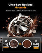 SHARDOR All-Metal Single-Dose Coffee Grinder – Quiet DC Motor, Home-use Espresso Grinder, Burr Coffee Grinder, with 80 Settings and an LED Power Display，Black