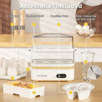 Evoloop Rapid Egg Cooker Electric 12 Eggs Capacity, Soft, Medium, Hard Boiled, Poached, Omelet Maker Egg Poacher & Vegetable Steamer, BPA Free Tray（white）
