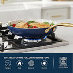 Gotham Steel 15 Pc Ceramic Cookware Set Nonstick, Ceramic Pots and Pans Set Non Stick with Steamer & Cooking Utensils, Non Toxic PFOA PFOS Free, Premium Stay Cool Handles, Oven & Dishwasher Safe