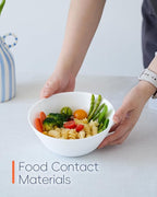 30 OZ Max Cereal Soup Bowl Set of 6, Opal Glass 7.2 inch White Ribbed Bowls for Ramen, Noodle, Salad, Fruit, Dishwasher and Microwave Safe