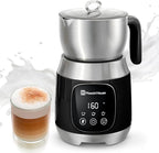 Maestri House Milk Frother, Variable Temp and Froth Thickness DualFro 600 Milk Frother Steamer, 21OZ Smart Touch Control Milk Warmer, Dishwasher Safe, Memory Function for Latte&Hot Chocolate (Black)