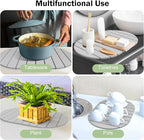 Stone Dish Drying Mat for Kitchen Counter,24"(L)×16"(W) Collapsible Fast-Drying Diatomaceous Earth Mats with Towel Sanding Tool,Versatile Stone Drying Mats for Cups Dishes Bottles