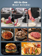 Oaomi 3200W Max Electric Meat Grinder & Sausage Stuffer - Mincer Machine with Tool 1 Blade And 3 Plates, 3 Tubes & Kubbe Kit Tool for Home Kitchen Use（Black）