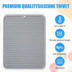 Silicone Trivet Mat Extra Large Heat Resistant Non-Slip Pot Holder Multi Purpose Kitchen Hot Pad for Hot Dish Mat Utensil Drying Rack 14.2"×11 "