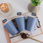 240 Pack 10 oz Disposable Paper Coffee Cups, Hot/Cold Beverage Drinking Cups 10 OZ, Navy Floral Paper Hot Coffee Cups for Party, Picnic, Travel, and Events.