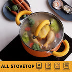 4 QT Steamer for Cooking, Vegetable Steamer Pot, 18/8 Stainless Steel Oranger Pot with Lid and Steaming Basket, Compatible with All Stovetops, Dishwasher Safe