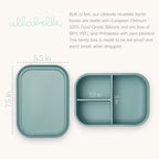 Leak Proof Bento Box Food-Grade Silicone Bento, BPA, Phthalate, Lead, & PVC Free - Bento Lunch Box for Daycare, Kids, & Adults - Leak Resistant Sets With Lids Snack Box Container (Blue)