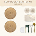 Natural Unbleached Banneton, Sourdough Bread Proofing Basket Kit, 2x 9 Inch Round Basket with BreadMaking Baking Supplies Tools, Banneton Basket Gift Set - Primary Color