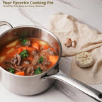 4 QT Saucepan with Lid,3-Ply Stainless Steel Stockpot,Professional Grade Cookware,Induction Compatible