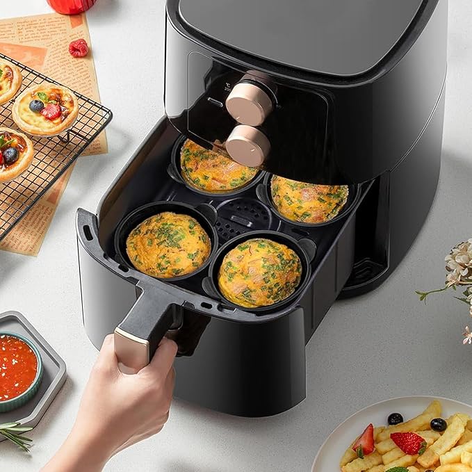 Microwave Egg Poacher, Nonstick Egg Boiler Poacher 4 PCS, Egg Poacher Cups, Boiled Egg Mold, Poached Egg Cooker for Baking Oven Microwave Stovetop Egg Cooking Air Fryer (B)