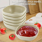 Wrova 6-Pack Wheat Straw Dipping Bowls, 5oz - Unbreakable, Microwave & Dishwasher Safe for Ketchup, Sushi, Condiments - Beige Series