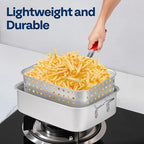 VIVOHOME 18 Qt Aluminum Deep Fry Pan and Basket, Rectangular Fish Fryer for Indoor and Outdoor Use