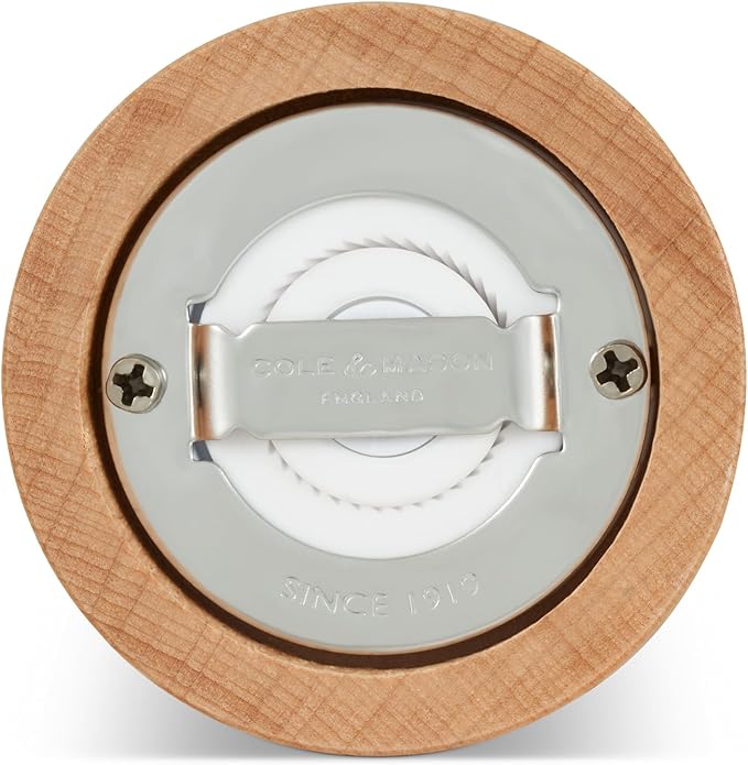 Cole & Mason London Refillable Spice Mill - Kitchen & Home Accessory - Table Salt Grinder - Salt Mill with Ceramic Mechanism - 5", Natural Beech