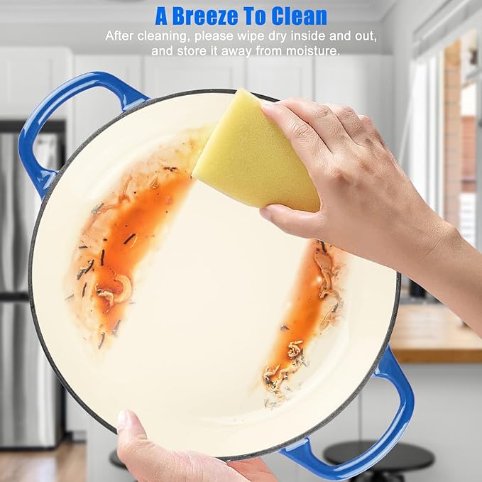 ﻿CUKOR 7QT Dutch Oven Pot With Lid, Enameled Cast Iron Dutch Oven For Bread Baking, Non-Stick Bread Pot for Oven/Stovetop (Roast, Braising, Stewing, Soups)