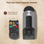 CHULUX Compact Espresso Machine, 20 Bar Single Serve Coffee Maker, Dual Brew Sizes for Espresso and Lungo, 1400W Rapid Brewing, Mystic Gray (Upgrade Model)