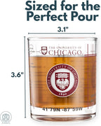 Greenline Goods – University of Chicago Maroons College Whiskey Glasses (Set of 2), 10 oz – Full-Color Logo + Campus Map