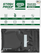 5" x 8" Recloseable Zip Storage Bag (100 Count) 5.5 Mil Durable - BPA Free Commerical Food Grade Reusable Resealable Zipper Vacuum Seal (Black and Black)