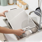 Large Cutting Boards Double Sided, 16.3'' x 12.5'' 304 Stainless Steel Cutting Board for Kitchen, Food-Grade Wheat Straw PP Large Chopping Board, Chopping Boards for Kitchen