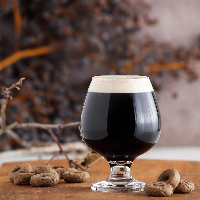 LAV Brandy Snifters Glass Set | Dishwasher Safe, Short Stem Balloon Glasses, Glass Goblets for Spirits, Bourbon Whiskey, Cognac, Scotch, Beer Tasting Glasses | 13.25 oz | Set of 6