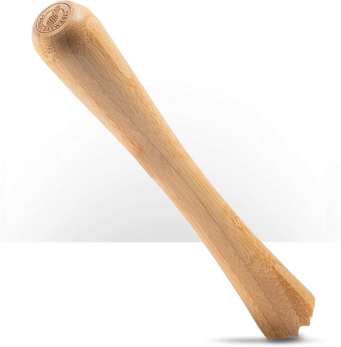 Piña Barware Professional Cocktail Muddler - 10" / 25cm Bamboo with Toothed Muddler (One Muddler)