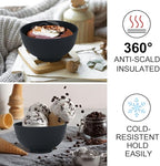 wheat straw snack bowls 10oz set of 8 - Unbreakable Dessert Bowls for kids - Mini Bowls for Ice Cream,Snack and Fruits - Microwave & Dishwasher Safe Appetizer Bowl Sets - Black