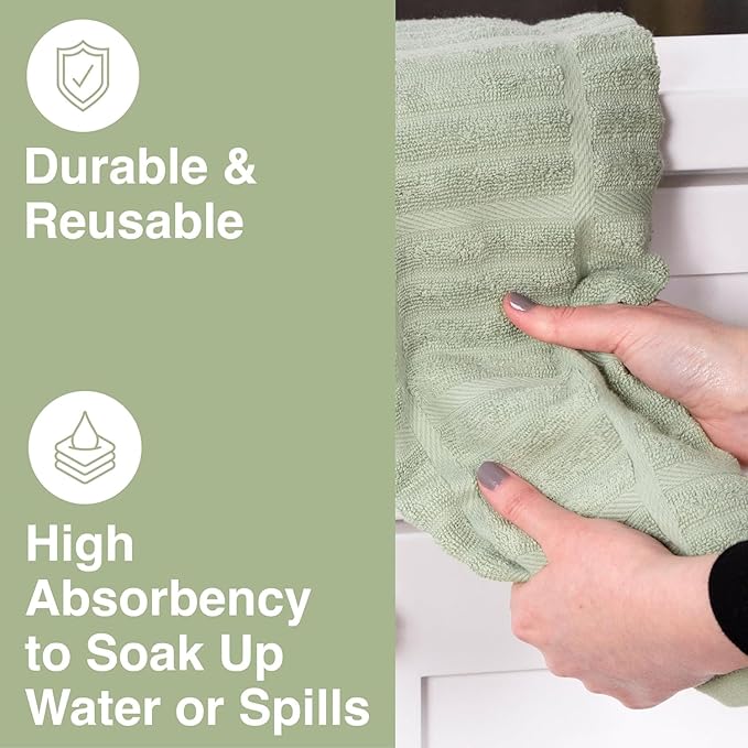 All-Clad Solid Kitchen Towel: Highly Absorbent - 100% Cotton, 17"x30" Towel for Cleaning & Drying Dishes, Glassware, or Countertops, 1-Pack, Fennel