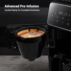 Gevi 10 Cup Drip Coffee Maker with Built-in Grinder, Grind ＆ Brew Burr Combo Coffee Machine with Touch Screen, Programmable, 4-Hour Warm Plate, Permanent Filter, Coffee Carafe