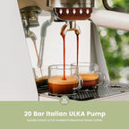 Gevi Espresso Machine with OPV, 20Bar Espresso Maker with Milk Frother Steam Wand, Dual Display, 58mm Portafilter, Stainless Steel Espresso Machines for Espresso/Latte/Cappuccino, White